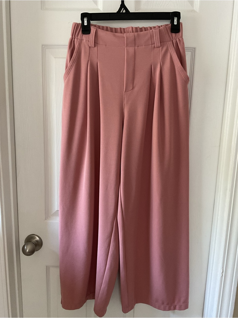 Halara S Petite Pink High Rise Wide Leg Pleated Pants - Picture 2 of 12